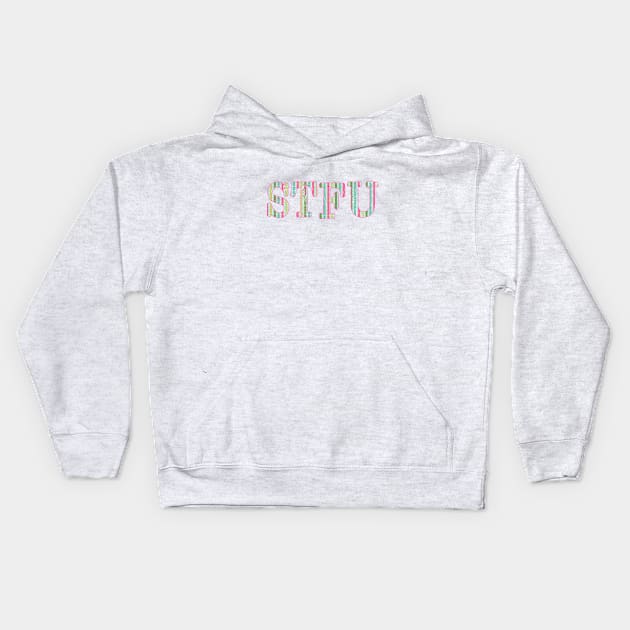 STFU - Stripes Kids Hoodie by MemeQueen